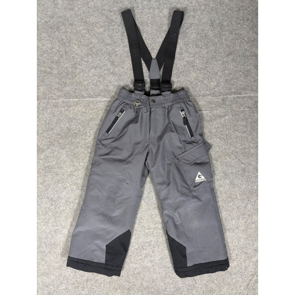 Gerry‎ Kids Gray Insulated Snow Pants Suspenders Bib Size XS 5/6 1322682-0521